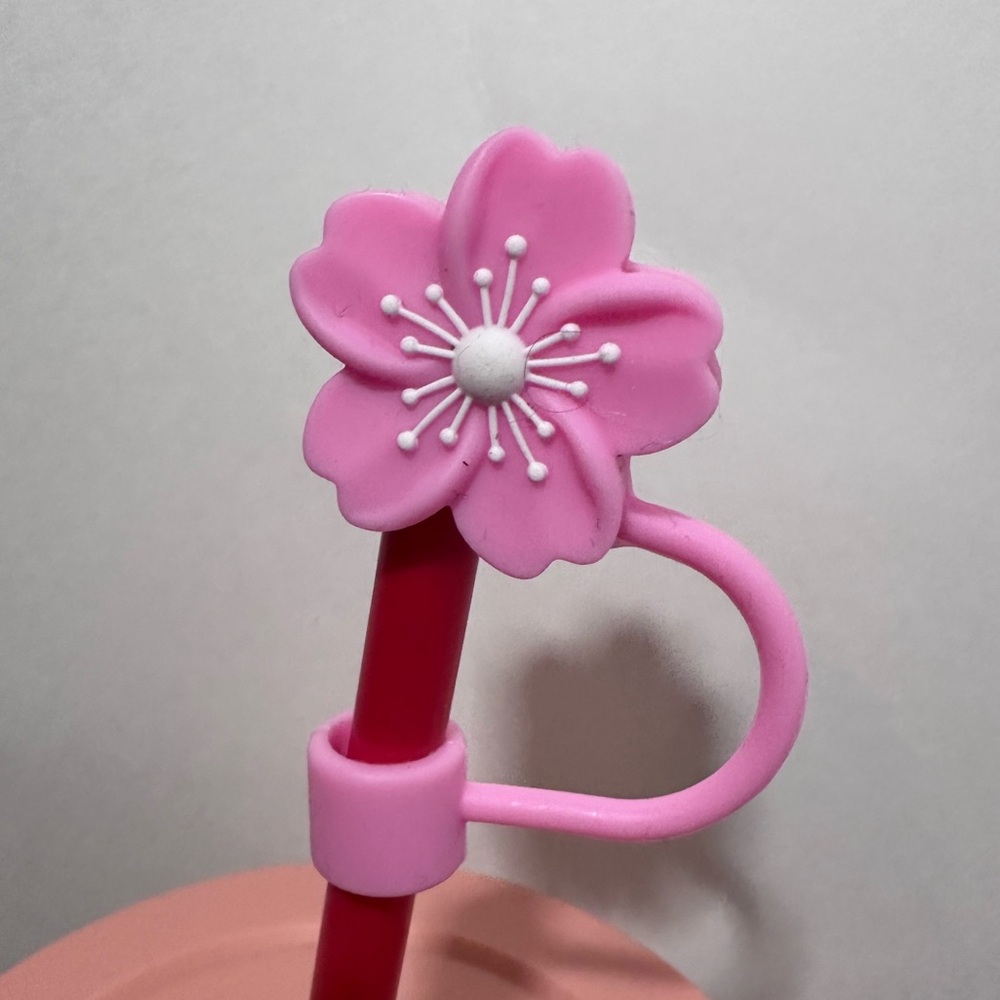 Stanley/Starbucks Cherry Blossoms Straw Cover/Topper ~Pink and White